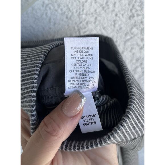 J. Jill Essential Slim Ankle Striped Pants - Size 14 - Gray/ White - Picture 9 of 9